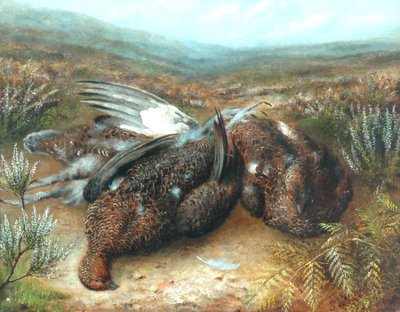 Dead Grouse in Landscape by Unknown